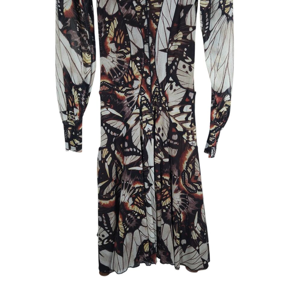 Vintage Jean Paul Gaultier Soleil Dress Medium Butterfly Sheer Mesh Y2K Glam - Picture 11 of 13